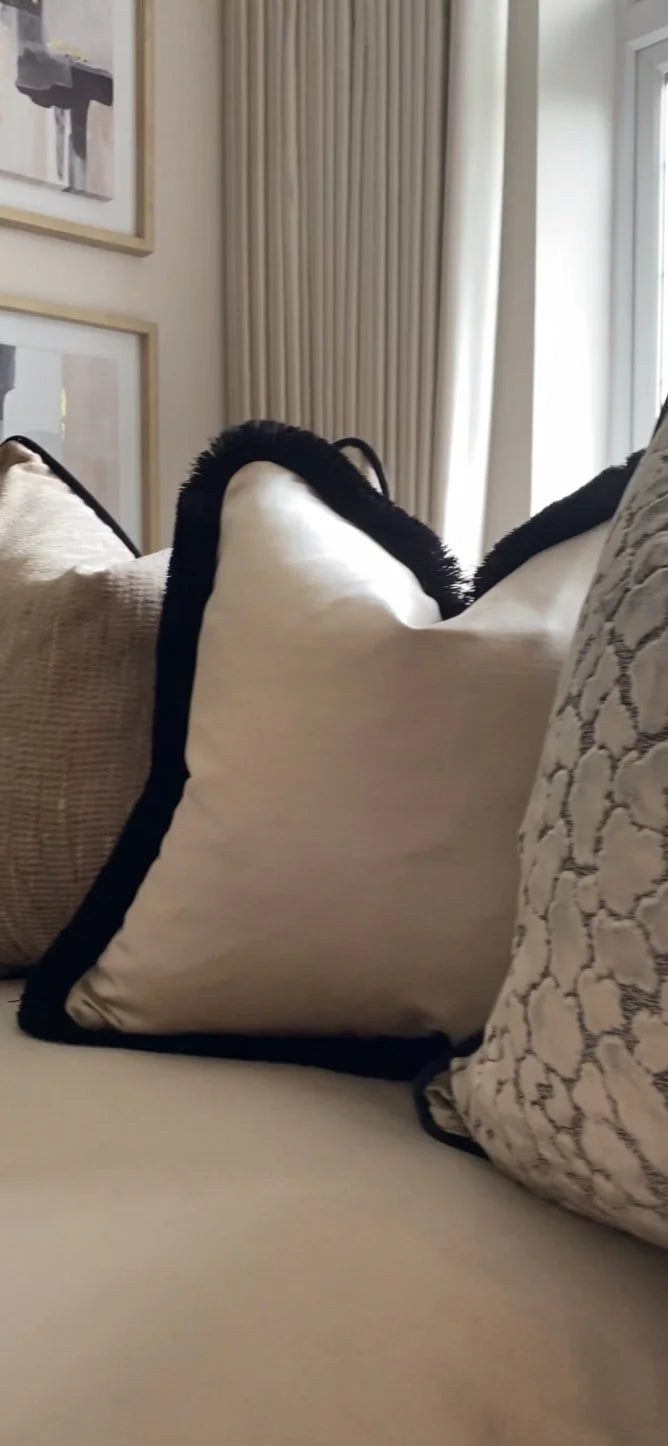 Champagne & Black Sofa Cushion Set