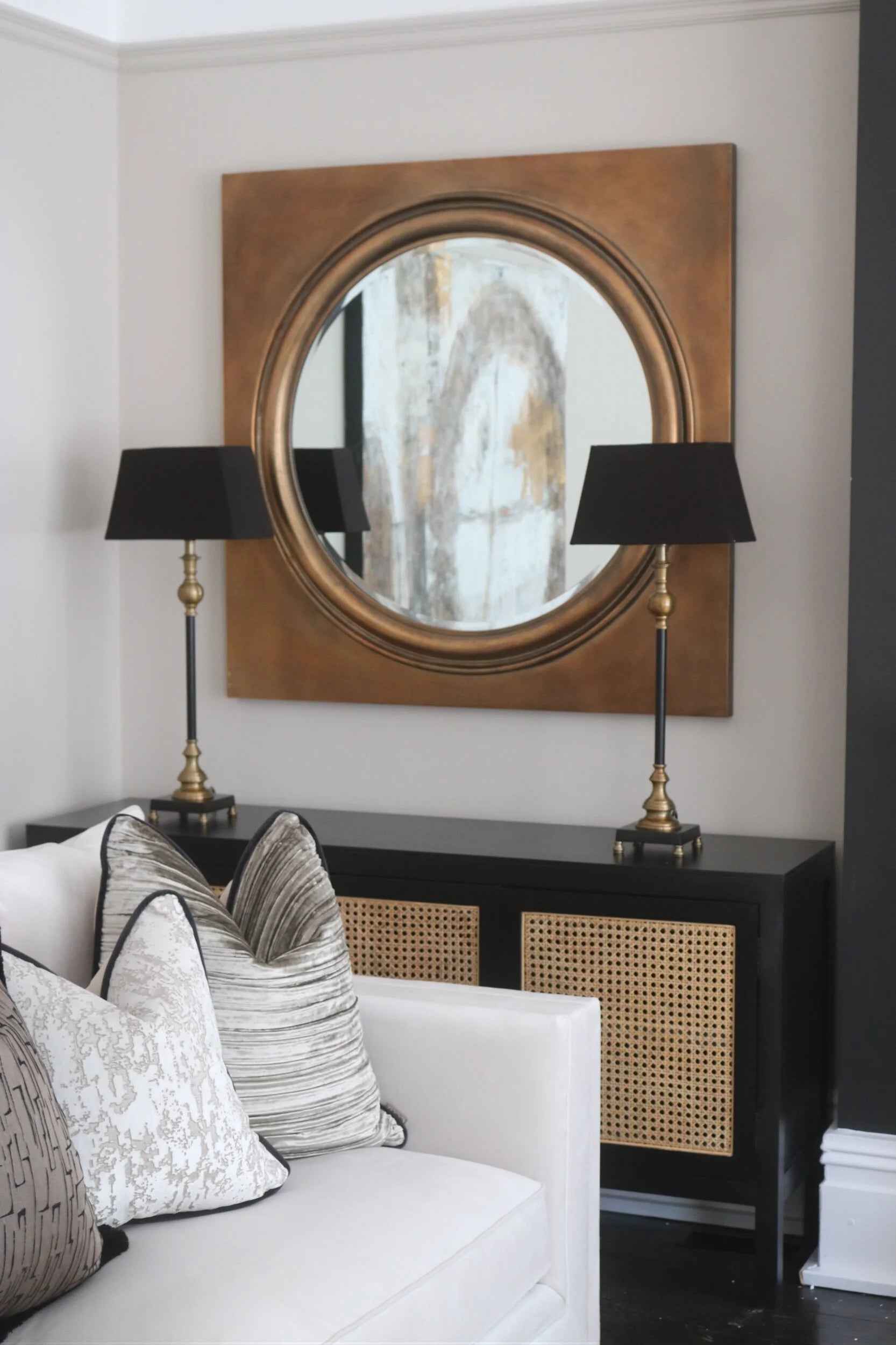 Slim Black Table Lamp with Shade