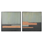 Set of 2 Green and Black Block Pictures
