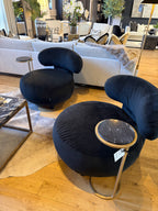 Ex-Display Black Velvet Circolo Armchair