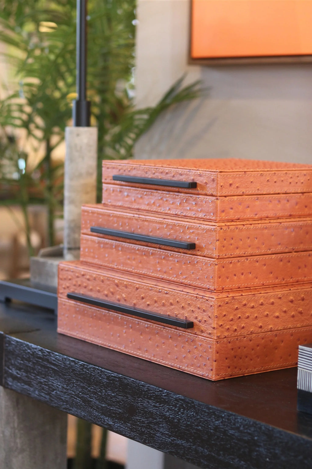Set of 3 Burnt Orange Boxes