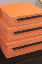 Set of 3 Burnt Orange Boxes