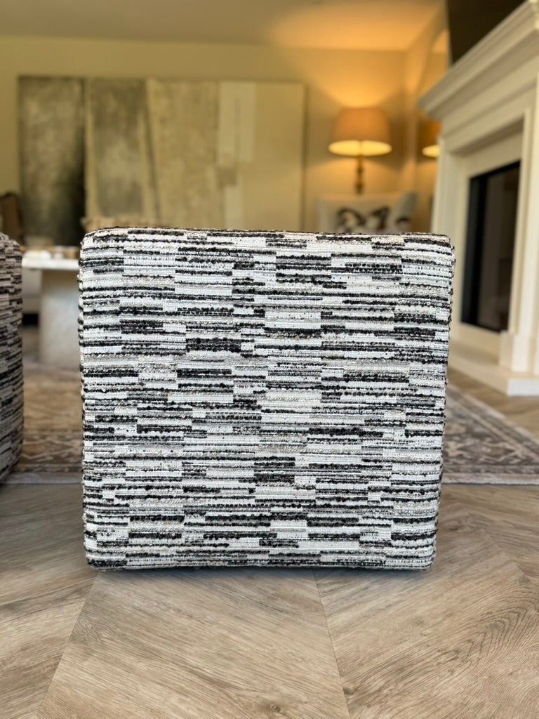 Jenga Charcoal Cube Footstool