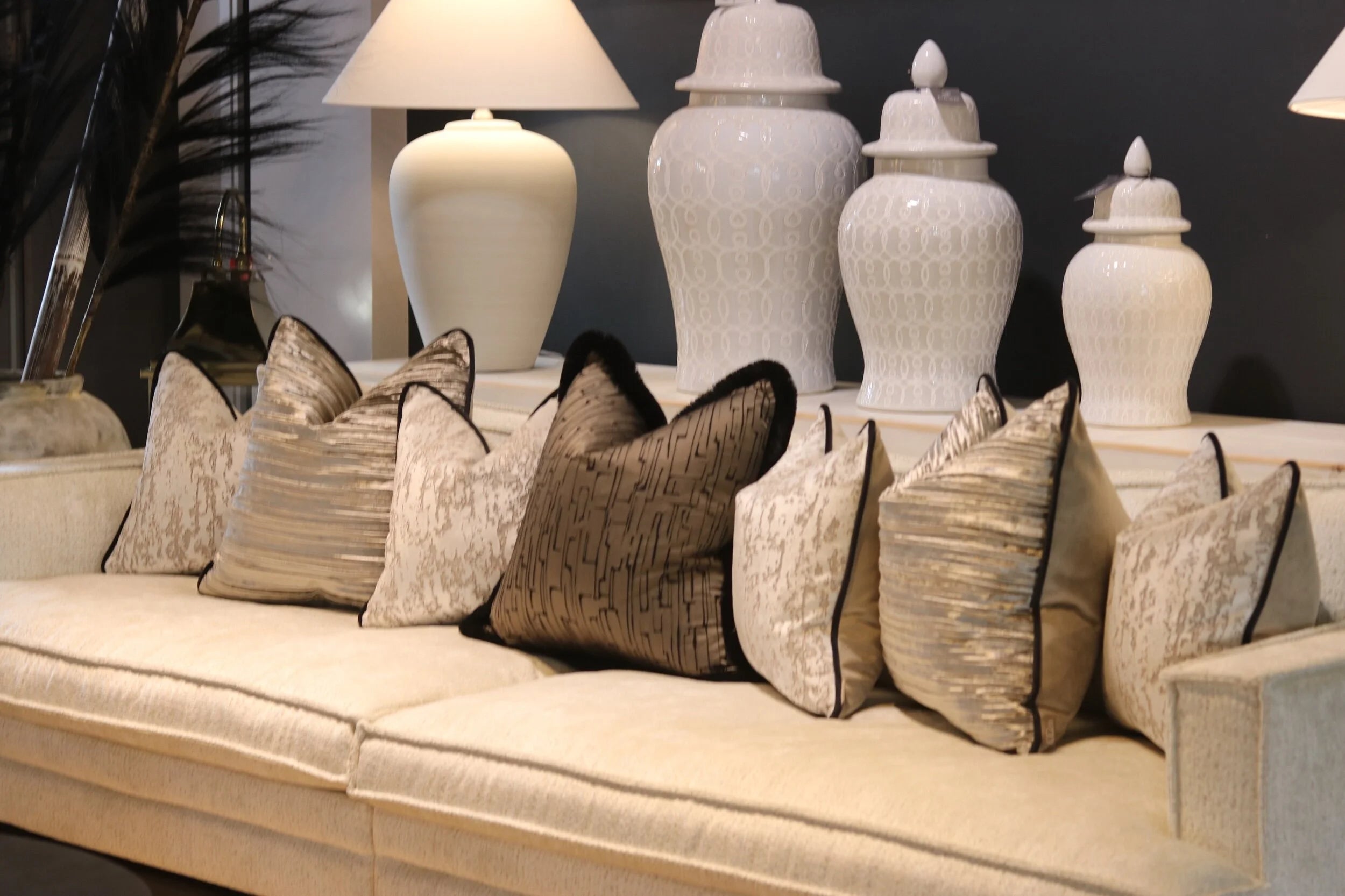 Penthouse Platinum Sofa Cushion Set