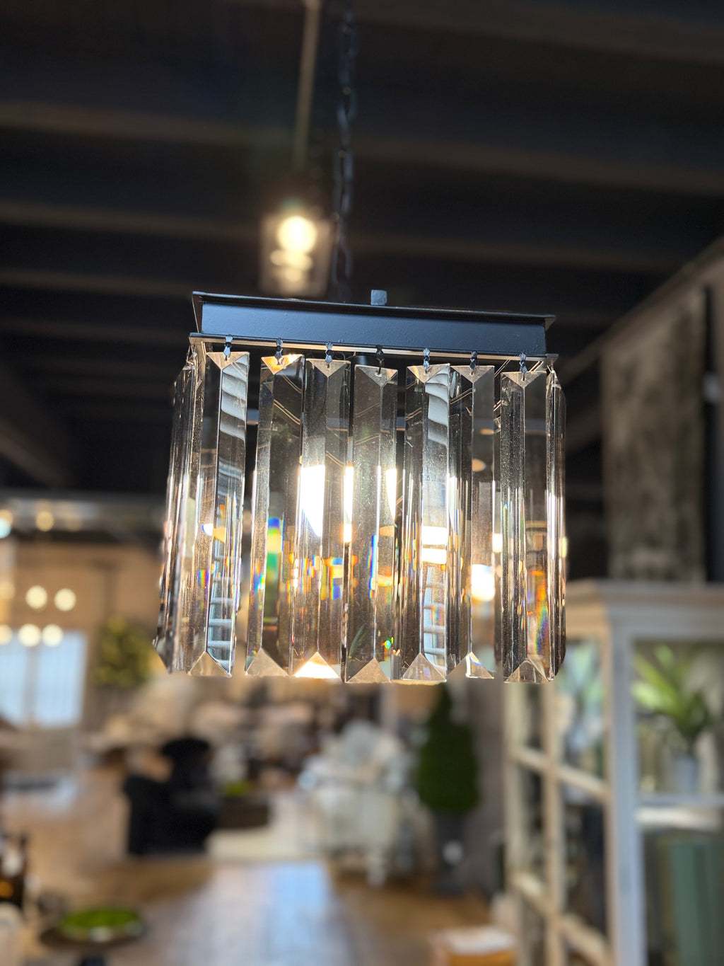 Ex-Display Oblong Smoke Glass Crystal Chandelier