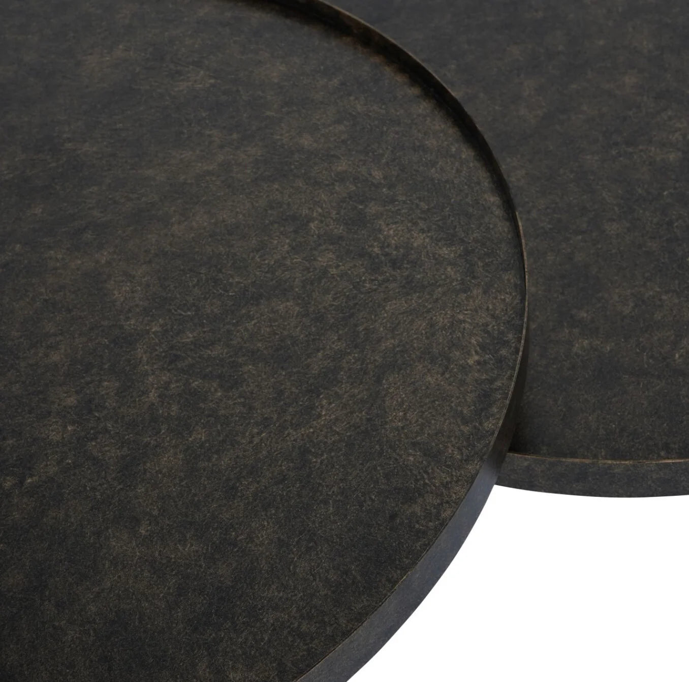Set of 2 Iron Coffee Tables in Rustic Antique Gold