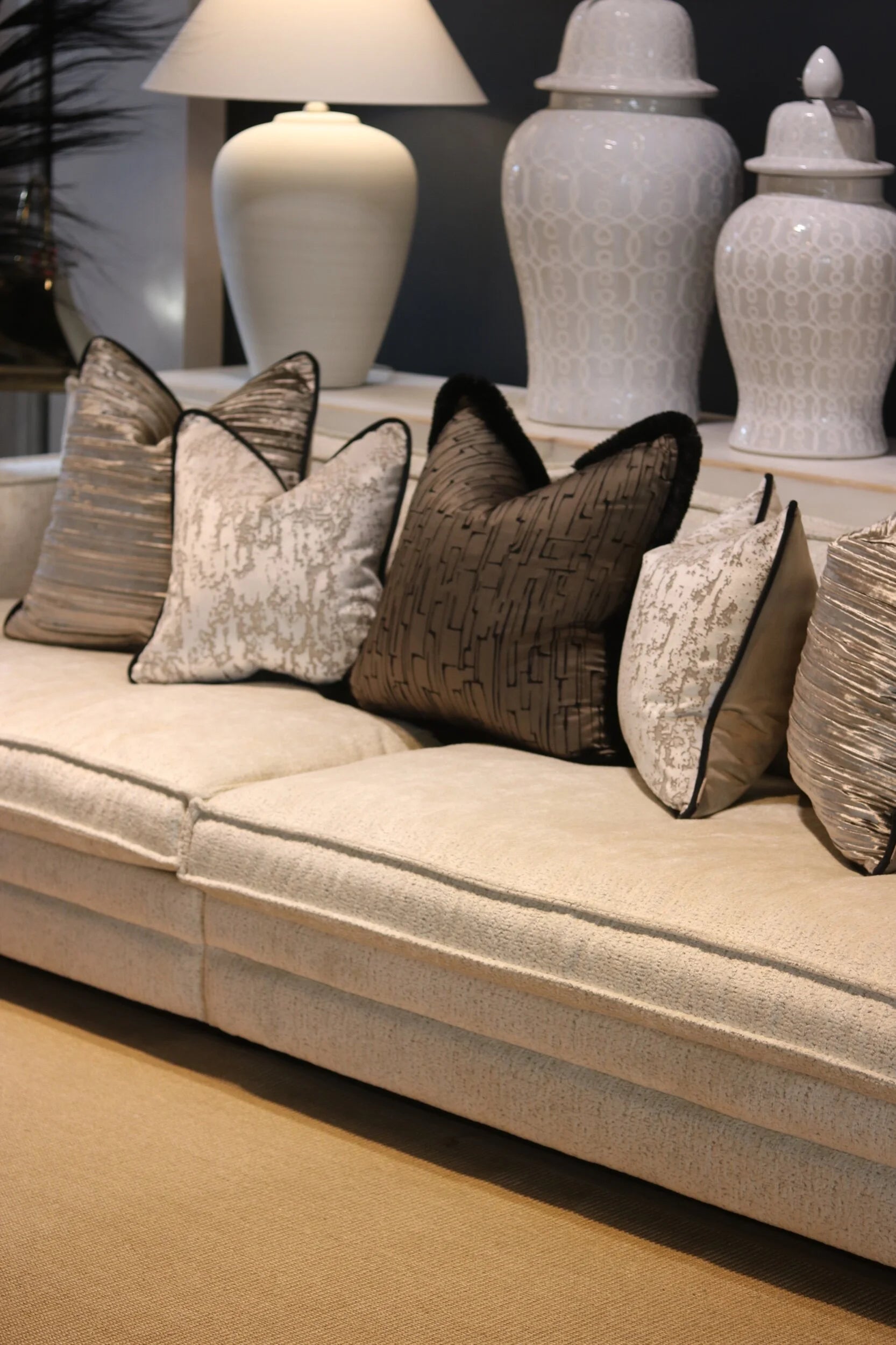 Penthouse Platinum Sofa Cushion Set