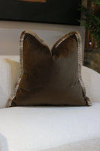 Walnut Flat Velvet Cushion