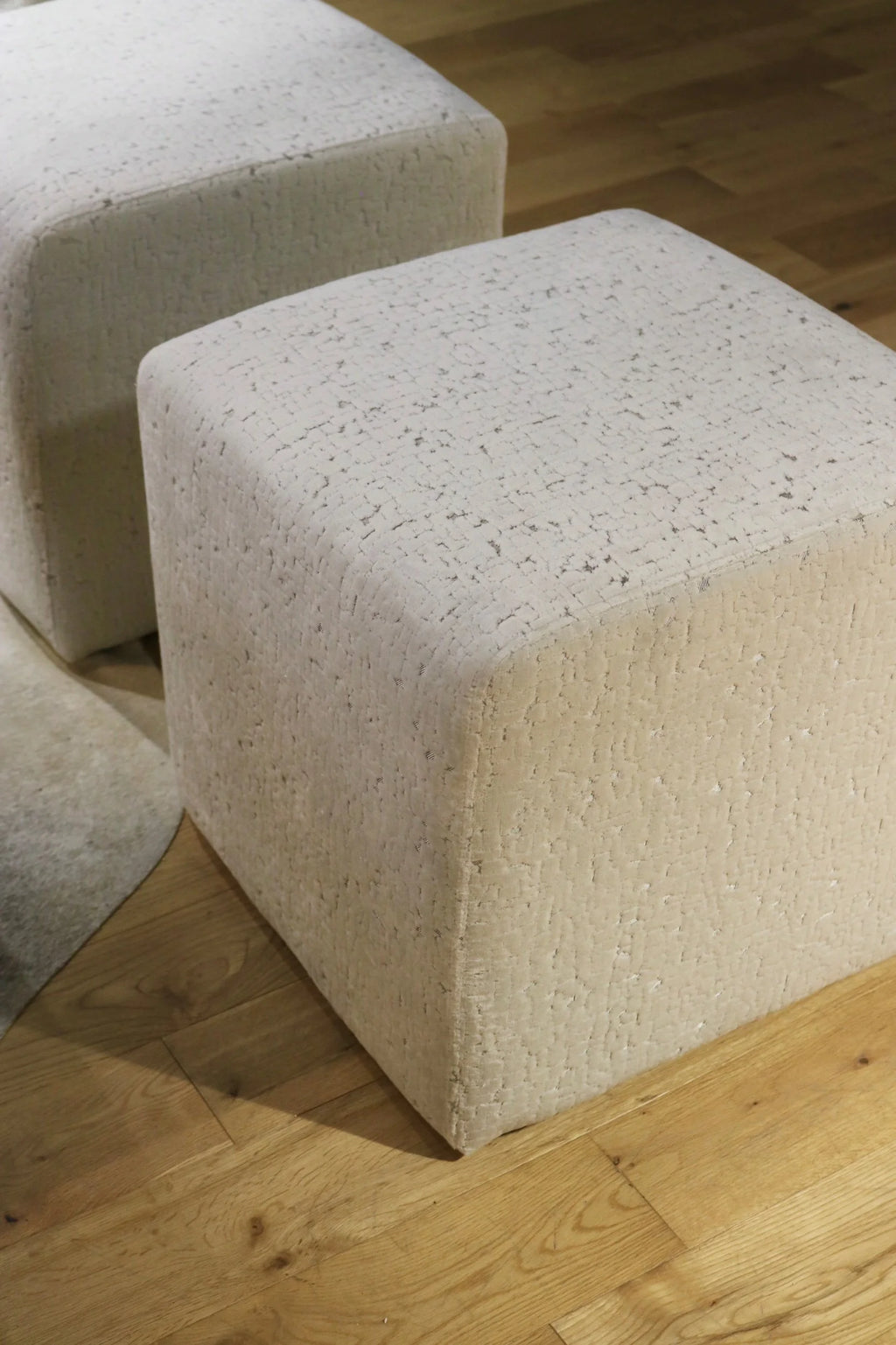 Velvet Bespoke Cube Footstool