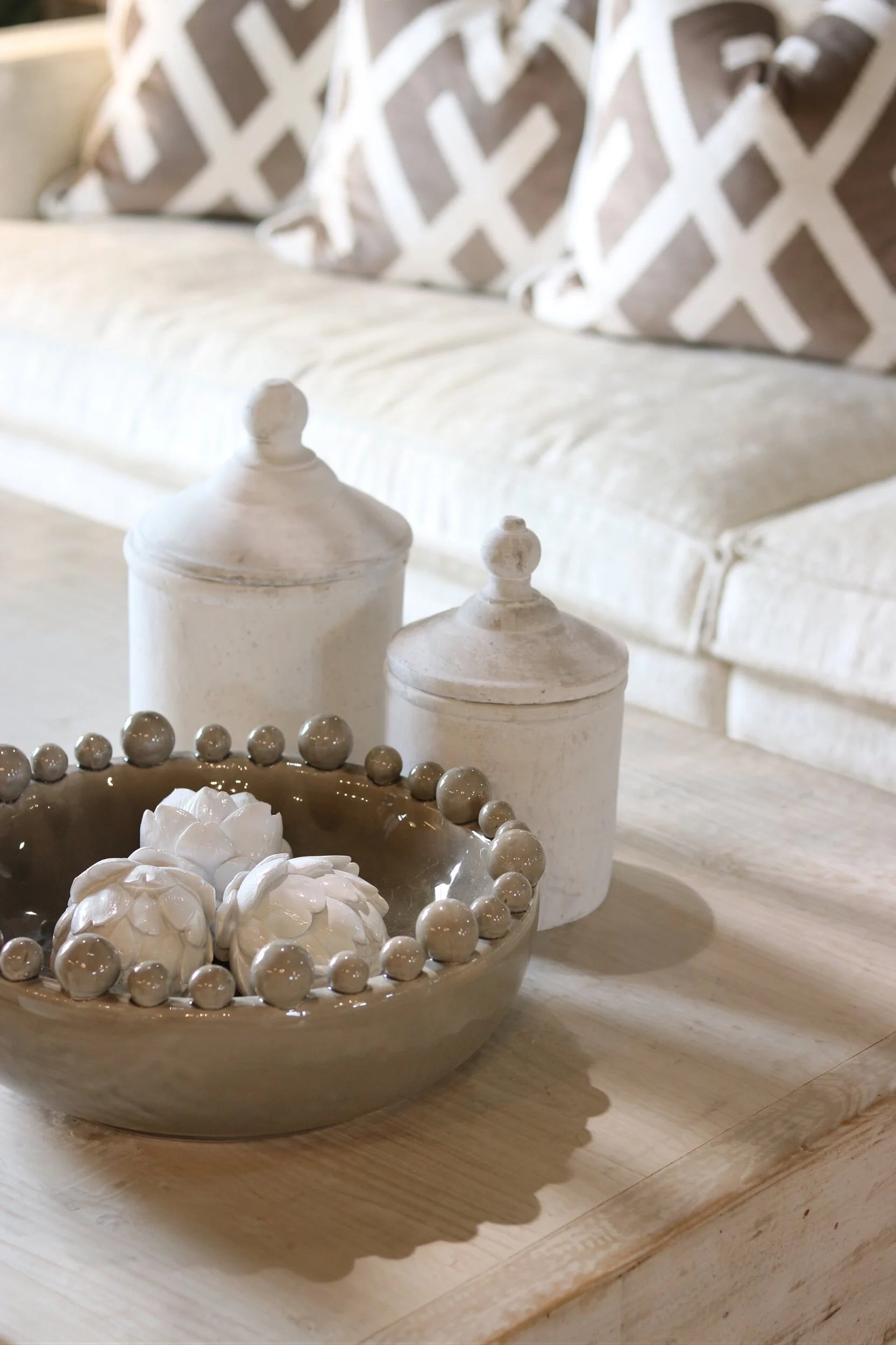 Grey Bobble Edged Bowl