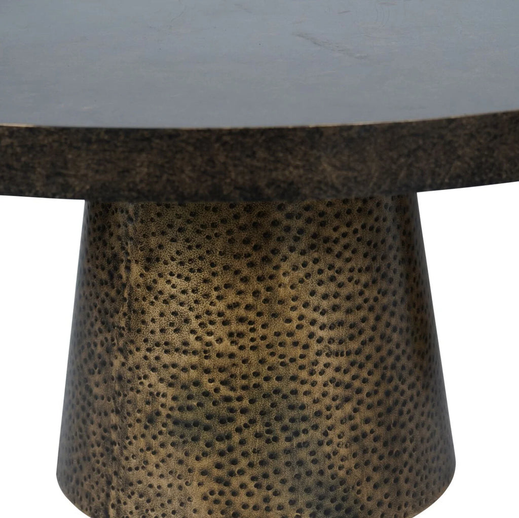 Set of 2 Iron Coffee Tables in Rustic Antique Gold
