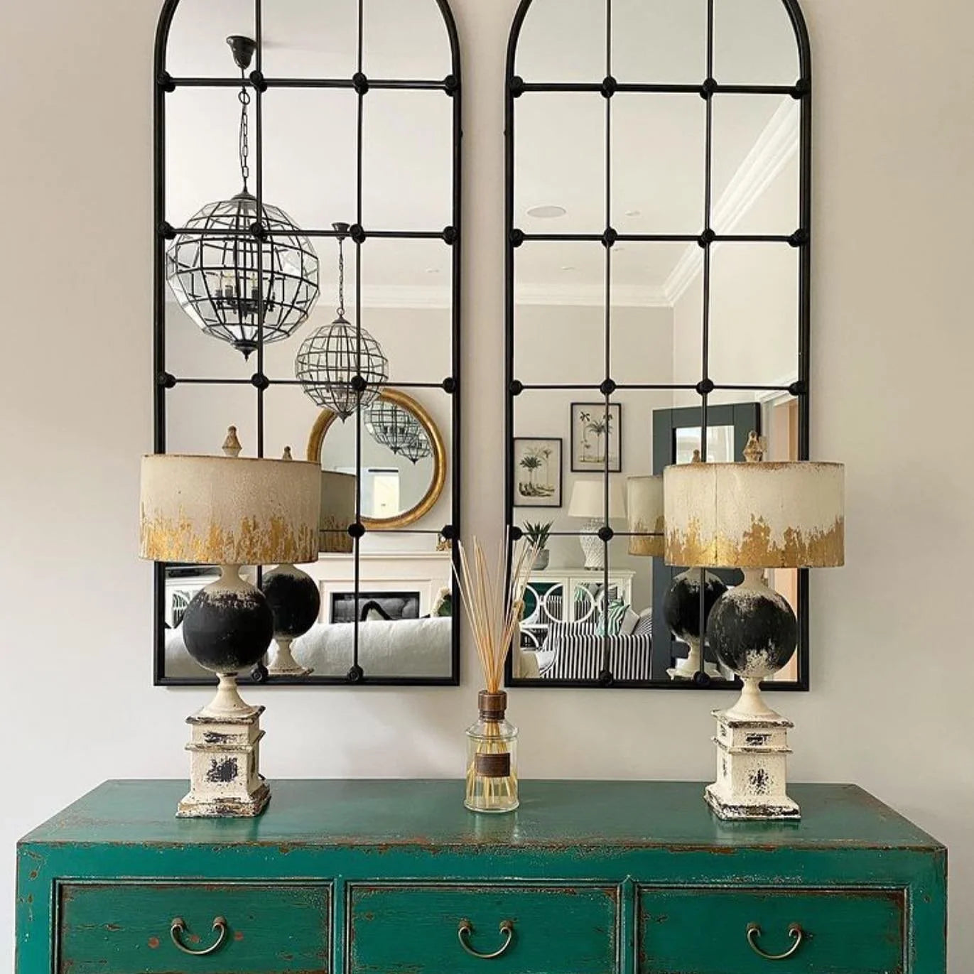 Distressed Metal Table Lamp