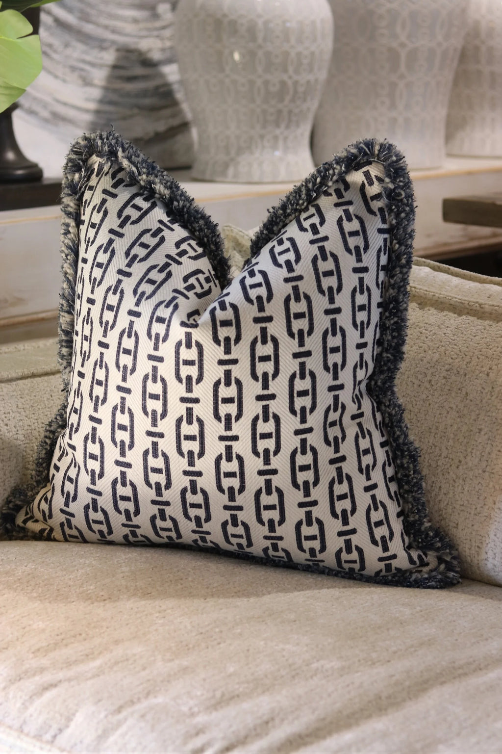 Andrew Martin 'Burlington Navy' Cushion