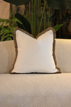 Boucle Cushion with Fringe