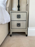 Off-White Parquet 2 Drawer Bedside