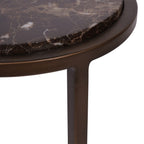 Brown Emperador Marble Accent Table