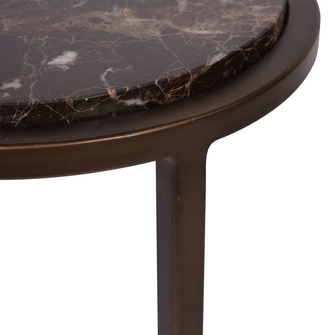 Brown Emperador Marble Accent Table