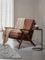 Brown Emperador Marble Accent Table