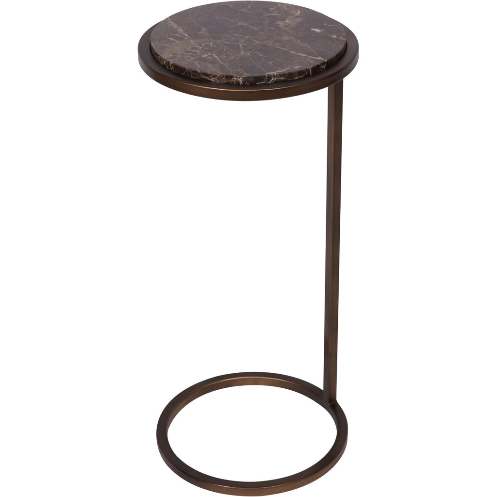 Brown Emperador Marble Accent Table