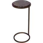 Brown Emperador Marble Accent Table