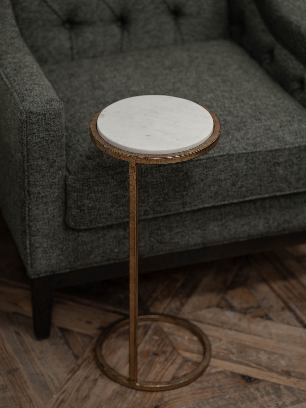 White Banswara Marble Accent Table