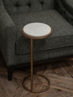 White Banswara Marble Accent Table