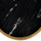 Black Marble Accent Table with Aged Gold Frame
