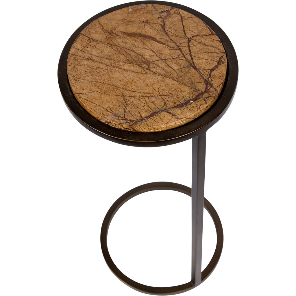 Brown Marble Accent Table