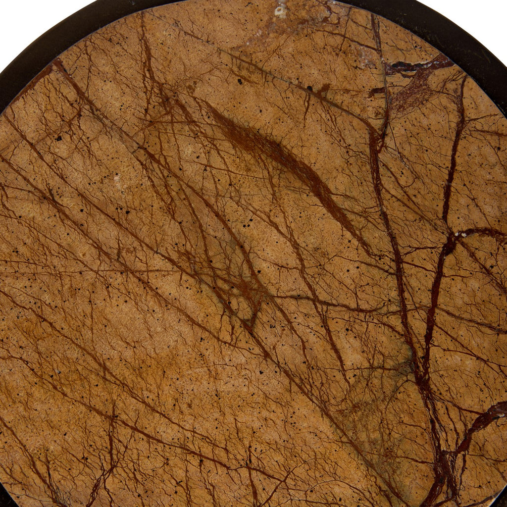 Brown Marble Accent Table