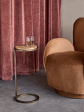 Brown Marble Accent Table
