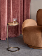 Brown Marble Accent Table