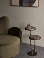 Dark Emperador Marble Double Accent Table