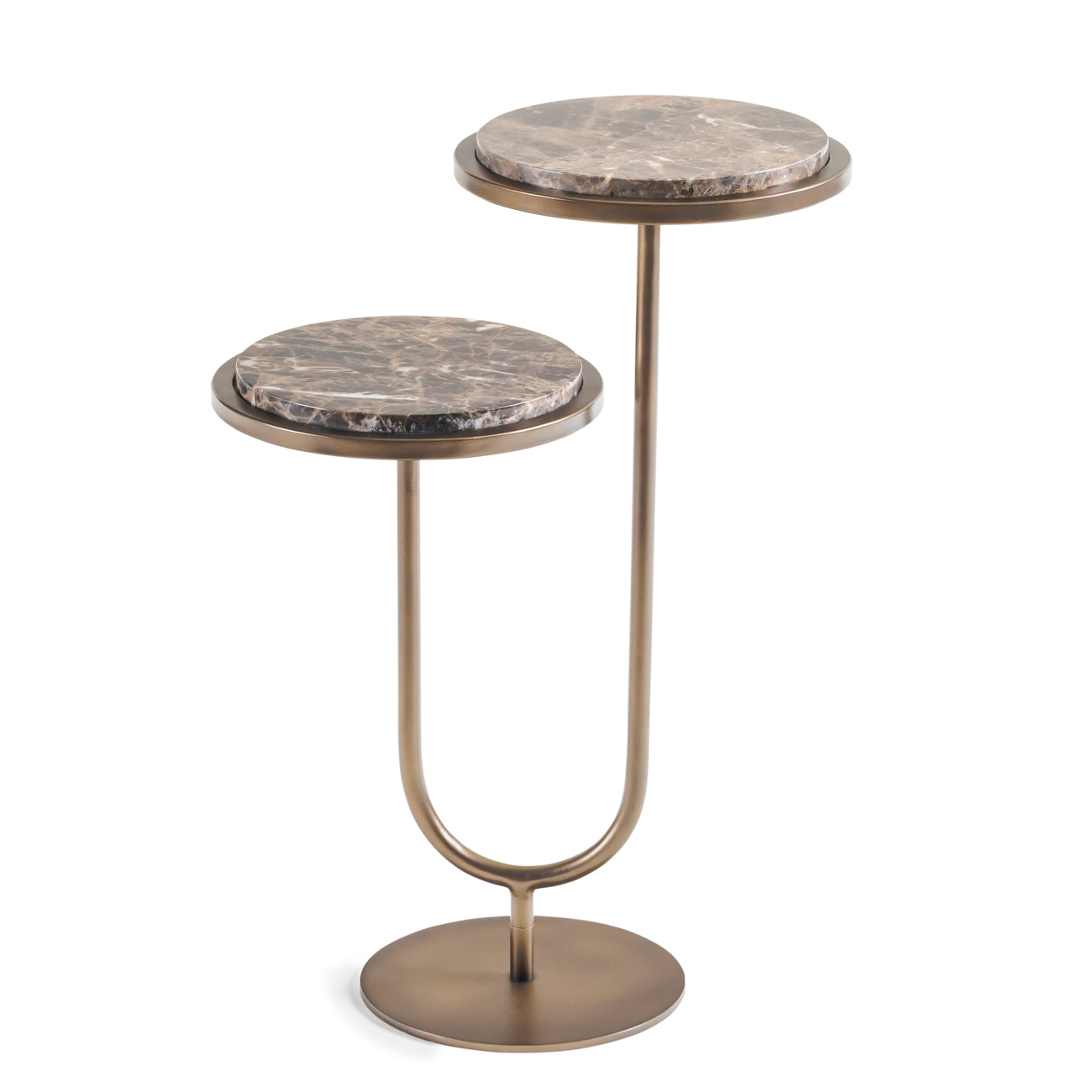 Dark Emperador Marble Double Accent Table