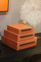 Set of 3 Burnt Orange Boxes