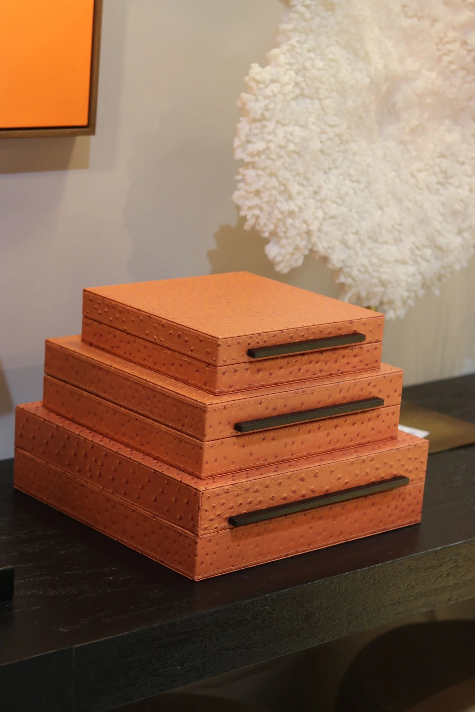 Set of 3 Burnt Orange Boxes