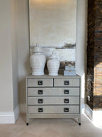 Off-White Parquet 5 Drawer Chest