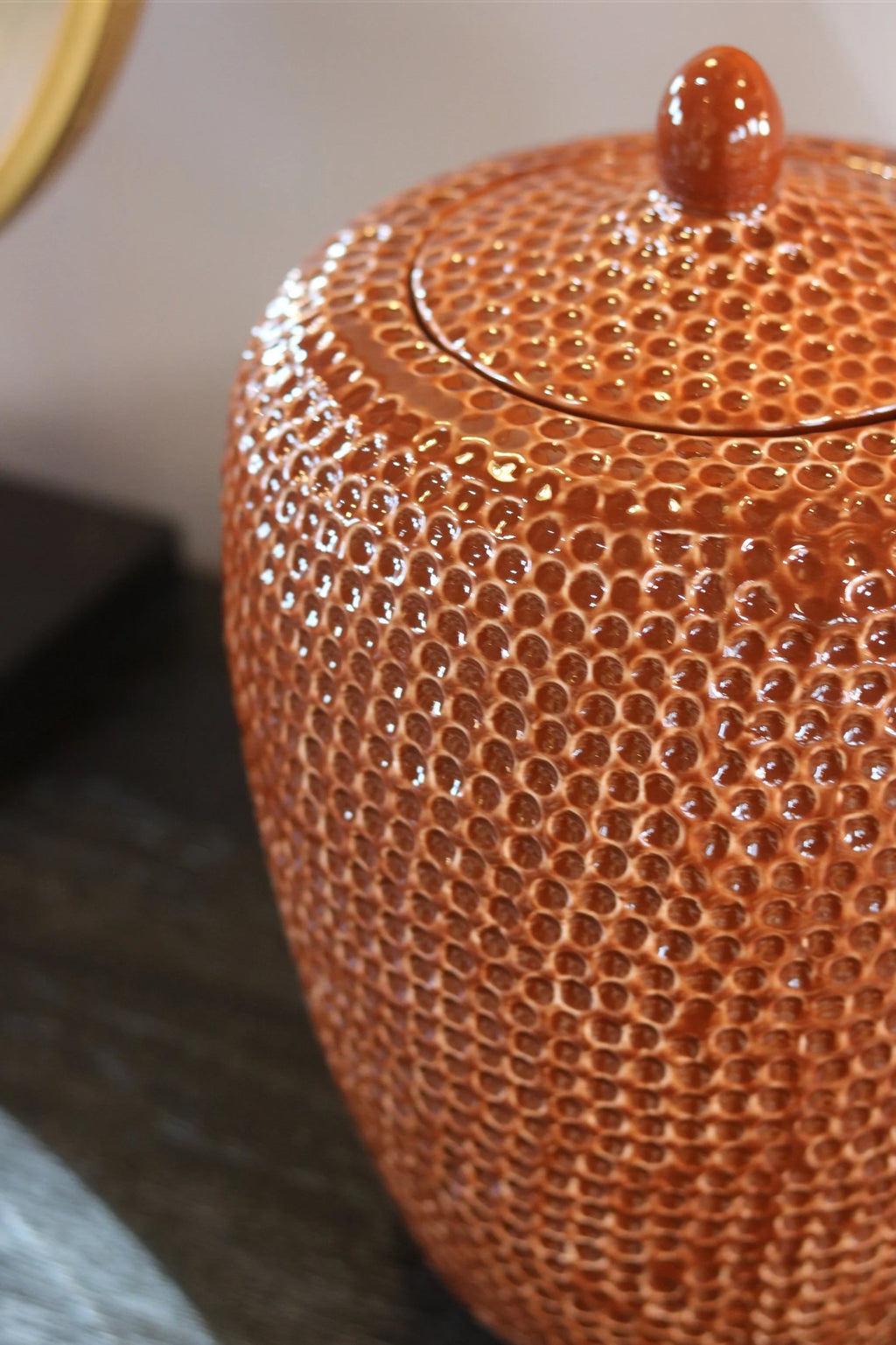 Orange Red Mosaic Jar