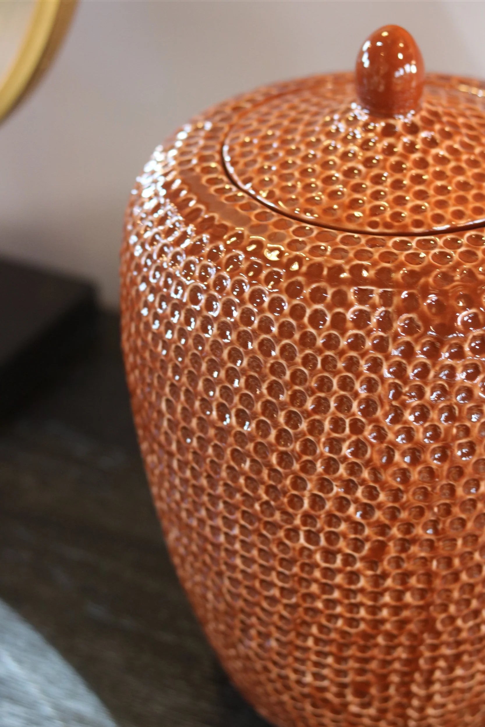 Orange Red Mosaic Jar