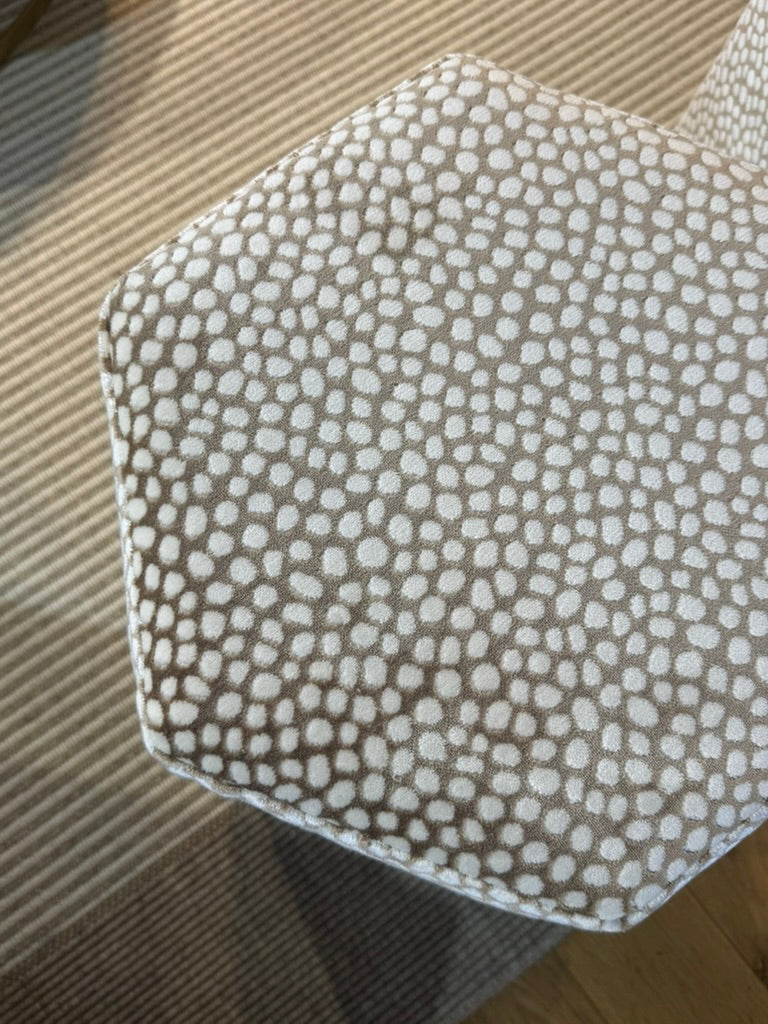 Borla Sable Velvet Hexagonal Footstool