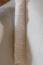 White Flat Velvet Cushion with Fringe
