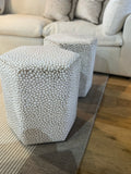 Borla Sable Velvet Hexagonal Footstool