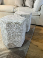 Borla Sable Velvet Hexagonal Footstool