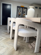 Pair of Beige Velvet Dining Chairs