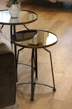 Set of 2 Mirror Top Side Tables