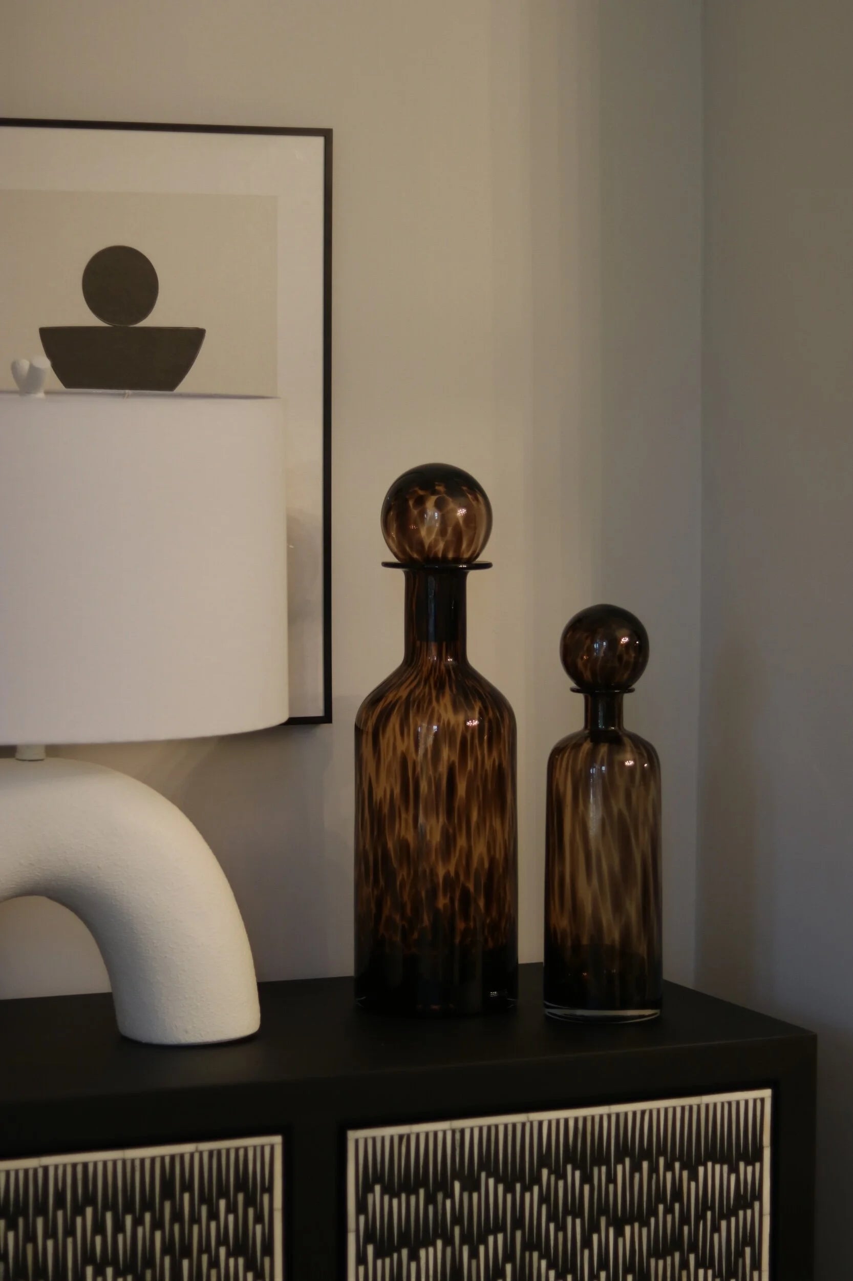 Tortoise Shell Effect Bottle with Ball Top