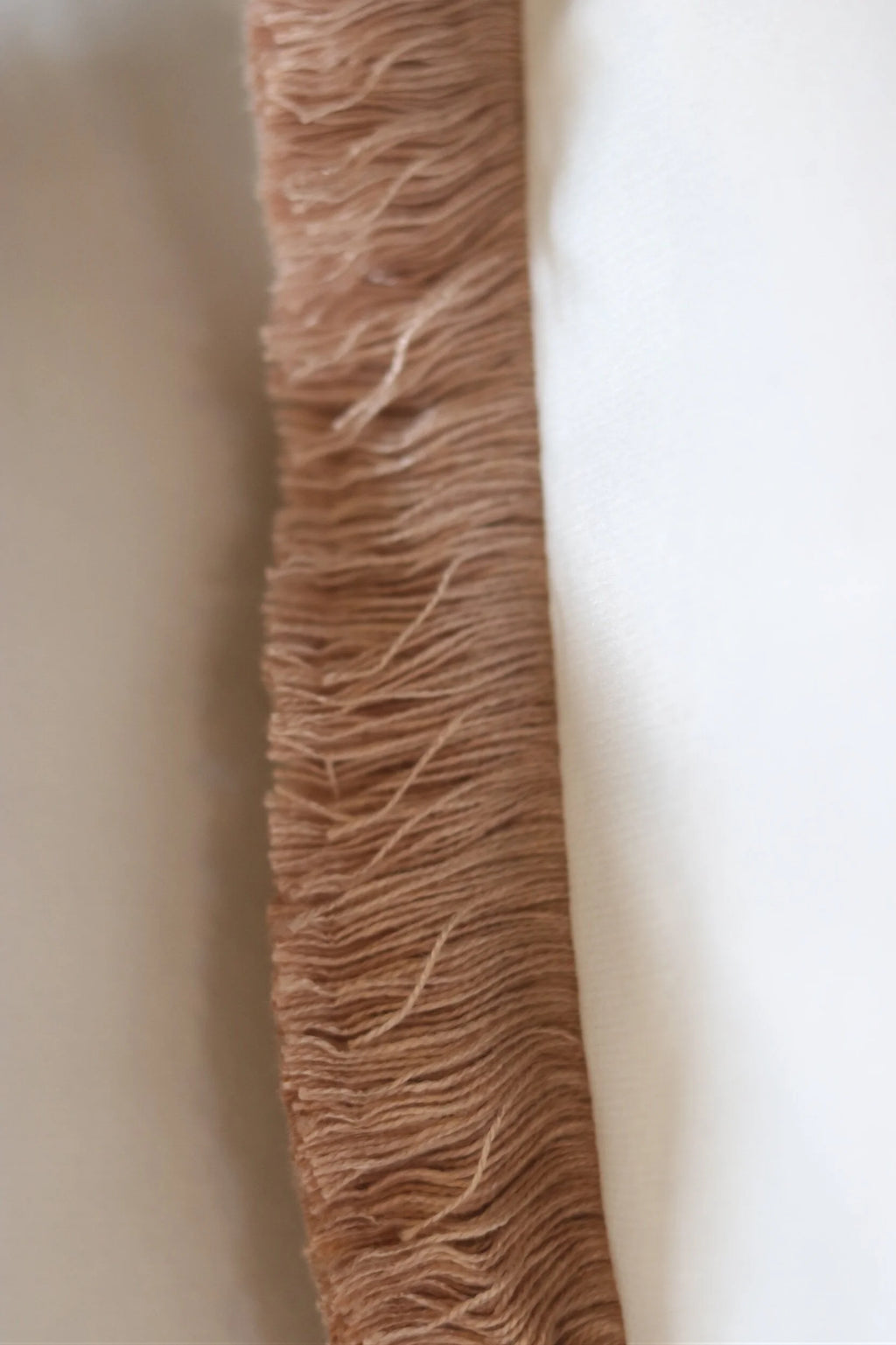 White Flat Velvet Cushion with Fringe