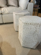 Borla Sable Velvet Hexagonal Footstool