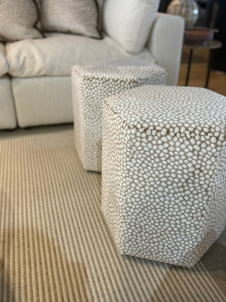 Borla Sable Velvet Hexagonal Footstool