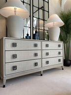 Off-White Parquet 6 Drawer Chest
