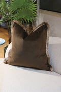 Walnut Flat Velvet Cushion